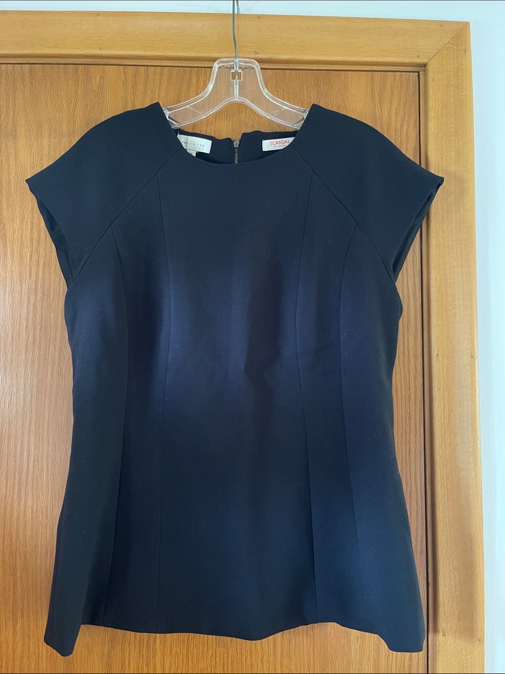 The Limited Black Scalloped Neck Dress Top